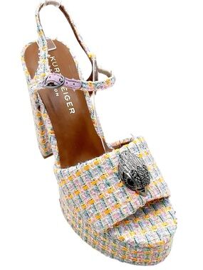 🆕 {Kurt Geiger London} Kensington Tweed Platform Block Heel Sandals